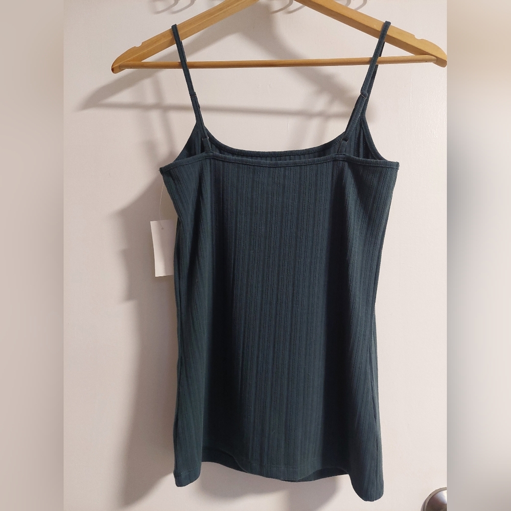 LOFT Dark Teal Ribbed Tank Top - Picture 2 of 4